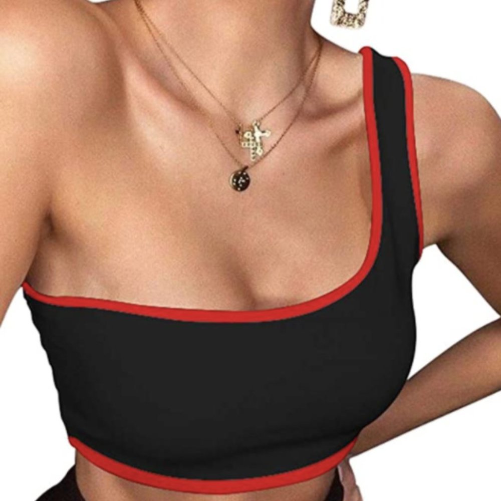 Sexy One Shoulder Crop Top